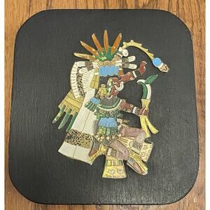 Aztec God Patecatl Lord Root Pulque Healing Fertility 5” Plaque Wall Hanging